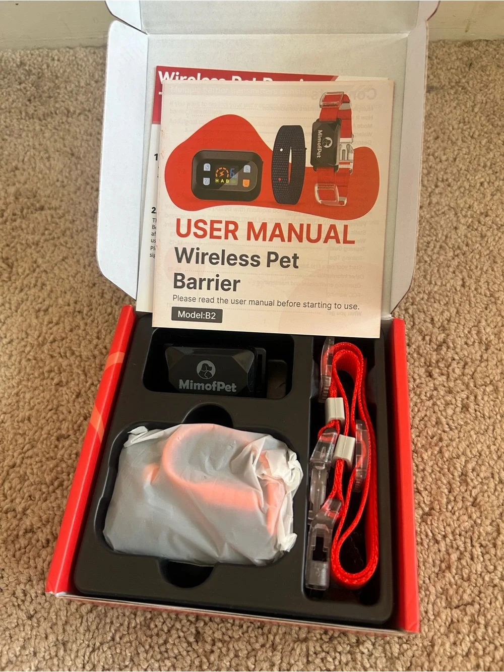 Wireless Pet Barrier for Dogs & Cats - Red